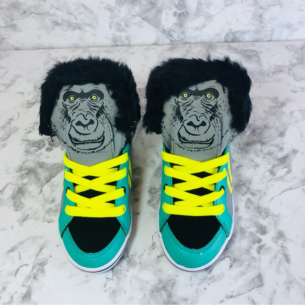 MWT Feiyue DELTA MID ANIMAL  F30098C -GREY/YELLOW/GREEN SIZE 11 KIDS
